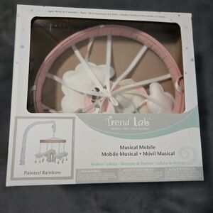 Trend Lab Painted Rainbow Musical Mobile - Pink & White